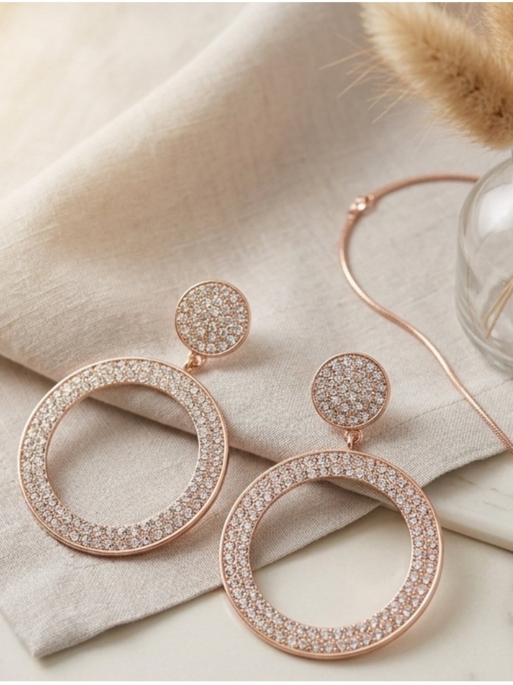 Plunder Gold Crystal Open Circle
Drop Earrings